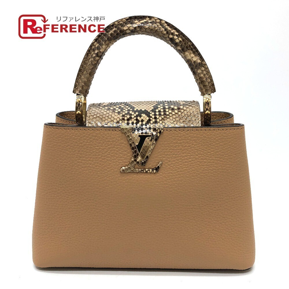 Louis Vuitton Capucines Handbag Taurillon Leather Python Brown